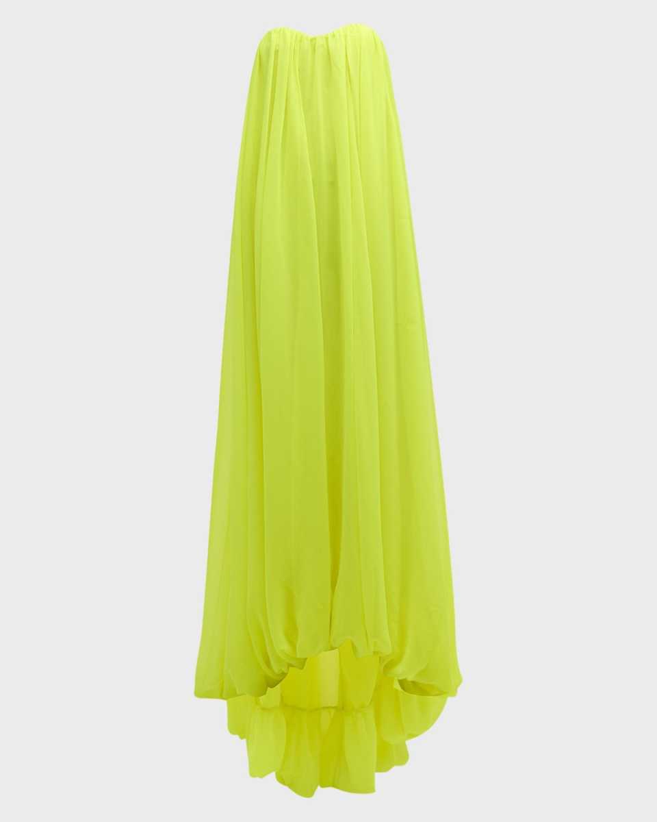 Sweetheart Strapless Draped Chiffon Gown